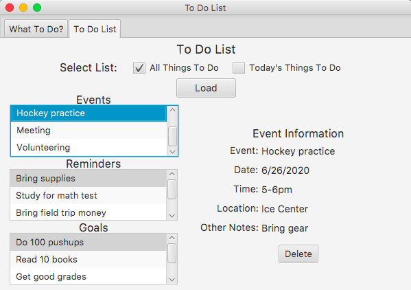 Viewing Other Events